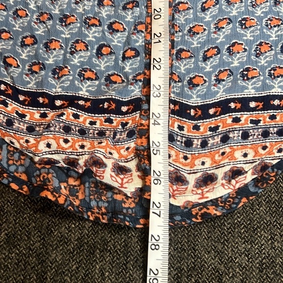 Free People Women’s Boho Patterned Shirt Button Down Crinkle Blouse sz S - Picture 8 of 10